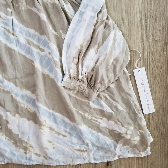 YOUNG FABULOUS & BROKE Printed Tie Die Front Top - Picture 6 of 7